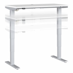 Move 40 Series by Bush Business Furniture Electric 48"W Height-Adjustable Standing Desk, 48" x 24", White/Cool Gray Metallic, Standard Delivery