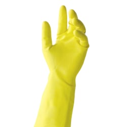 Tronex Extra-Strength Multipurpose Flock-Lined Latex Gloves, Small, Yellow, Pack Of 144 Gloves