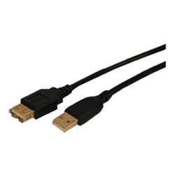 Comprehensive USB 2.0 A Male to A Female Cable 25ft - 25 ft USB Data Transfer Cable - First End: 1 x Type A Male USB - Second End: 1 x Type A Female USB - 480 Mbit/s - 28 AWG - Black