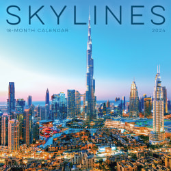 2024 Willow Creek Press Monthly Wall Calendar, 12" x 12", Skylines, January To December 2024