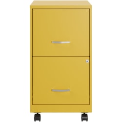 Realspace® SOHO Smart 18"D Vertical 2-Drawer Mobile File Cabinet, Gold