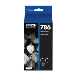 Epson® 786 DuraBrite® Black Ultra Ink Cartridges, Pack Of 2, T786120-D2