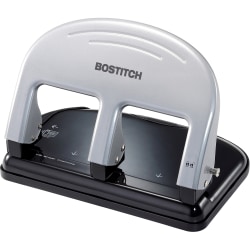 Bostitch® EZ Squeeze™ Three-Hole Punch, 40 Sheet Capacity, Black/Silver