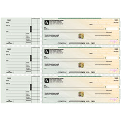 Custom 3-To-A-Page Checks, 2 Part, High Security General Purpose, Box Of 300