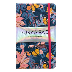 Pukka Pads Bloom Softcover Notebook With Pocket, Blue, Pack 3