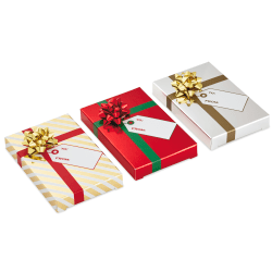 Hallmark 3-Pack Assortment Holiday Gift Card Holder Boxes (Metallic)