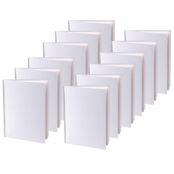 Ashley Productions Hardcover Blank Books, 6" x 8", Unruled, 14 Sheets, White, Pack Of 12 Books