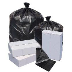 Highmark™ Linear Low Density Can Liners, 0.35-mil, 10 Gallons, 24" x 23", Black, Box Of 1000