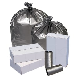 Highmark™ Linear Low Density Can Liners, 1.6-mil, 40 - 45 Gallons, 40" x 46", Silver, Box Of 50