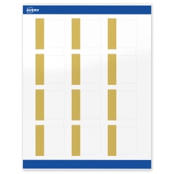 Avery® Print-To-The-Edge Labels With Sure Feed® Technology, S00-DJP-PRWGP10, Square, 2" x 2", Glossy White, Preprinted Dipped Gold Edge Design, Pack Of 120