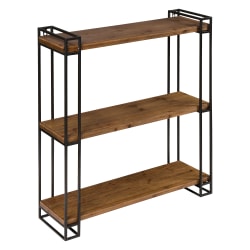 Kate and Laurel Lintz Floating Wall Shelves, 30-1/2"H x 26"W x 7-1/4"D, Brown/Black