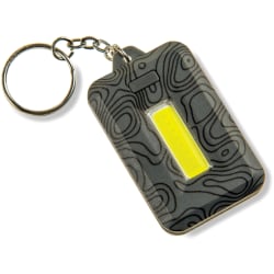Carson 120-Lumen COB LED Keychain Flashlight With Stainless Steel Keyring, 2-7/16" x 1/2", Gray