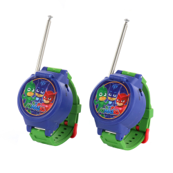 Sakar PJ Masks 2-Piece Wrist Walkie Talkie Set With Built-In Watch, Blue/Green/Red