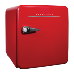 Magic Chef 1.6 Cu. Ft. Retro Mini Fridge With Manual Defrost, Red