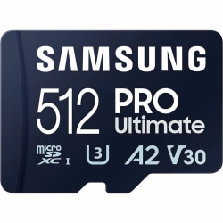 Samsung PRO Ultimate 512 GB Class 10/UHS-I (U3) V30 microSDXC - 1 Pack - 200 MB/s Read - 130 MB/s Write - 10 Year Warranty