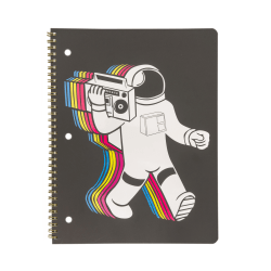 Eccolo Lena + Liam Back To School Notebook, 8-1/2" x 11", 1 Subject, College Rule, 80 Sheets, Astronaut Fun Boombox