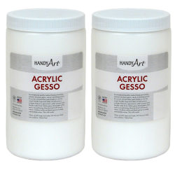 Handy Art Acrylic Gesso, 32 Oz, White, Pack Of 2 Bottles