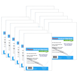 Hayes Publishing Hardcover Blank Book, Portrait 6" x 8", White, Pack Of 12