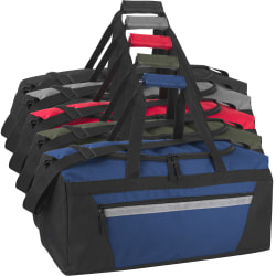 Trailmaker Duffel Bags, 11"H x 22"W x 11"D, Assorted Colors, Set Of 24 Duffel Bags