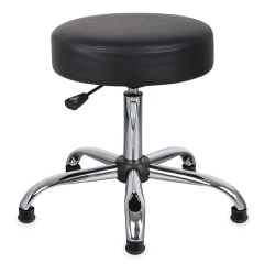 Boss Office Products Adjustable Antimicrobial Drafting Stool With Glides, Black