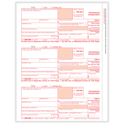 ComplyRight® 1099-NEC Tax Forms, Federal Copy A, 3-Up, Laser, 8-1/2" x 11", Pack Of 6,000 Forms