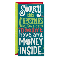 Hallmark Funny Pop-Up Money-Holder Christmas Card (No Money, Just Kidding)