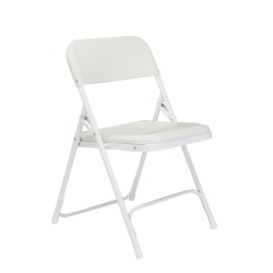 National Public Seating 800 Series Plastic Folding Chairs, Bright White, Set Of 52 Chairs