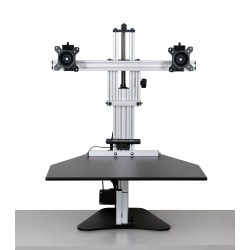 Ergo Desktop Electric Kangaroo Elite Stand, 27 1/2"H x 28"W x 28"D, Black, Standard Delivery