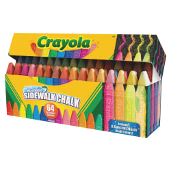 Crayola® Washable Sidewalk Chalk, Assorted Colors, Pack Of 64 Pieces