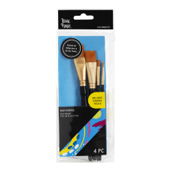 Brea Reese 4-Piece Flat Paintbrush Set, Black