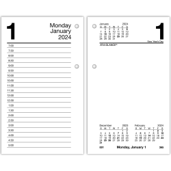 2024 AT-A-GLANCE® Daily Loose-Leaf Desk Calendar Refill, 3-1/2" x 6", January to December 2024