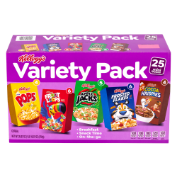 Kellogg's Cereal Assortment Pack, Pack Of 25 Cereal Boxes