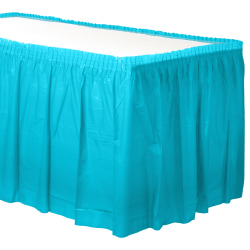 Amscan Plastic Table Skirts, Caribbean Blue, 21’ x 29", Pack Of 2 Skirts