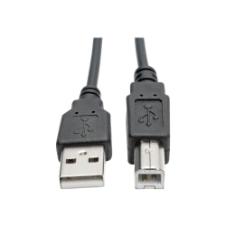 Eaton Tripp Lite Series USB 2.0 A to B Coiled Cable (M/M), 6 ft. (1.83 m) - USB cable - USB (M) to USB Type B (M) - USB 2.0 - 6 ft - coiled, molded - black