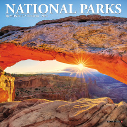2024 Willow Creek Press Scenic Monthly Mini Wall Calendar, 7" x 7", National Parks, January To December