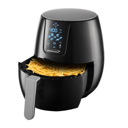 Brentwood 1,400-Watt 5-Quart Electric Digital Air Fryer With Temperature Control, 9-1/2"H x 13-13/16"W x 14-1/4"D, Black