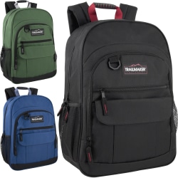 Trailmaker Multi-Pocket Backpacks, Black/Blue/Green, Total Qty 24