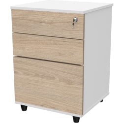 Inval 15"D Vertical 3-Drawer File Cabinet, Sand Oak/White