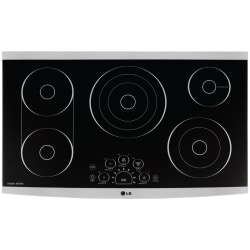 LG Studio LSCE365ST Electric Cooktop - Glass Ceramic Cooktop - Black, Stainless Steel