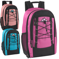 Trailmaker Dexlue Bungee Backpacks, Assorted Colors, Pack Of 24 Backpacks