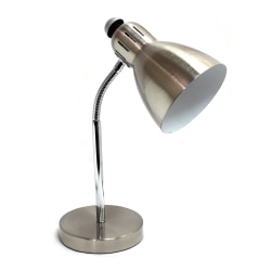 Simple Designs Semi-Flexible Desk Lamp, 16.53"H, Brushed Nickel