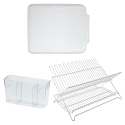 Better Houseware Dish Drain Board, Rack and Cutlery Caddy Kit, White