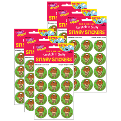 Trend Retro Scratch 'n Sniff Stinky Stickers, Scooper Dooper/Chocolate, 24 Stickers Per Pack, Set Of 6 Packs