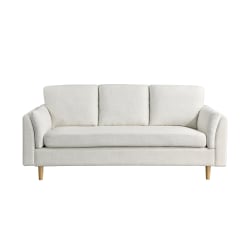 Lifestyle Solutions Santiago Polyester Sofa, 35"H x 79"W x 32-5/16"D, Cream