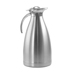 MegaChef 2-Liter Deluxe Thermal Beverage Carafe, Silver