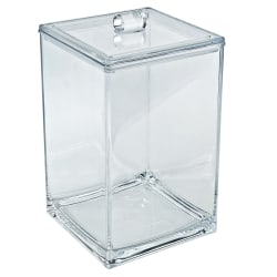 Azar Displays Square Candy Bin With Acrylic Lid, 1.04 Gallons, Clear