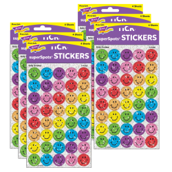 Trend SuperSpots Stickers, Silly Smiles, 160 Stickers Per Pack, Set Of 6 Packs