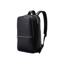 Samsonite Classic Leather Slim - Notebook carrying backpack - 14.1" - black