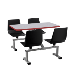 National Public Seating Cluster Swivel Booth, 33"H x 48"W x 24"D, Gray/Black