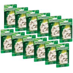 Ticonderoga Wedge Cap Erasers, 1" x 1/2", White, 25 Erasers Per Pack, Set Of 12 Packs